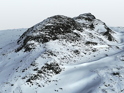 Snowy mountains Snowscape Alpine glaciers Arctic mountains Terrain 3d model