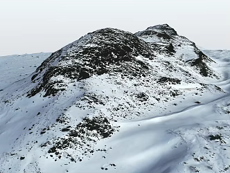 Snowy mountains Snowscape Alpine glaciers Arctic mountains Terrain 3d model
