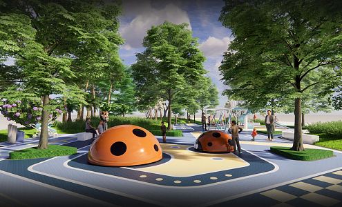 Modern children's play area 3d model