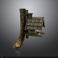 Wooden Birdhouse Mounted On Tree Trunk With Shingle Roof And Feeding Platform