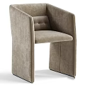 Modern Beige Upholstered Chair With Minimalist Design And Comfortable Armrest Structure 3d model