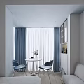 Modern Minimalist Apartment Interior With Bed Sofa Wooden Flooring And White Walls