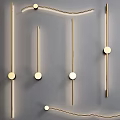 Modern Minimalist Wall Lamps With Black Gold White Metal Linear Design And Round Base