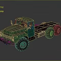 Green Vintage Flatbed Truck With Large Tires And Classic Design
