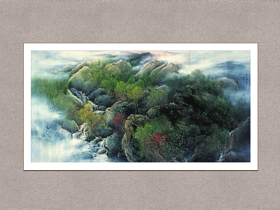 Decorative Painting Mountain Color Quiet Feng Yiming Traditional Chinese Painting model