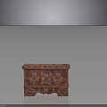 Colorful Floral Painted Wooden Chest With Decorative Patterns And Carved Feet