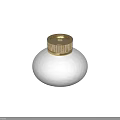 Modern Elegant Ceiling Light With White Lampshade And Golden Striped Metal Top