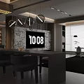 Elegant Modern Tea Room Interior Design With Wooden Table Tea Set Window Blinds And Natural Light