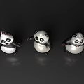 Three Adorable Reptile Plush Toys Standing On Dark Background With Reflections