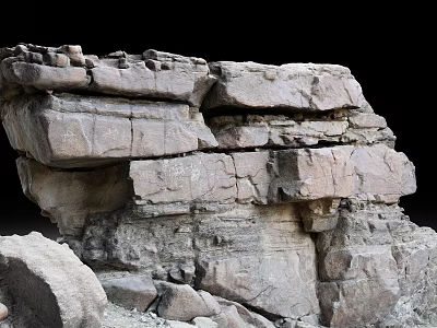 Stone And Wood Natural Structure With Rough Stacked Layers And Textured Surface 3d model