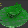 Green High Top Sports Shoes Resting On Black Box With Round Mat