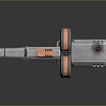 Futuristic Sci Fi Weapon With Metallic Blue Silver Body And Copper Rings Design