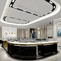 Luxury Modern Jewelry Store Interior With Display Counters And Elegant Lighting Design