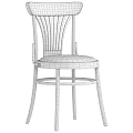 Elegant Retro Solid Wood Dining Chair With Radiating Slatted Backrest And Soft Fabric Padded Seat
