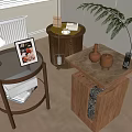 Modern Middle Ancient Several Combinations Middle Ancient Style Round Side Several Log Wind Side Several Square Side Several Middle Ancient Style Ornaments Combination 3d model