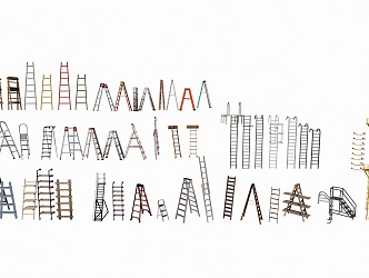 Modern Folding Ladder Metal Folding Ladder Wooden Ladder Folding Ladder Fire Ladder Vertical Ladder Triangle Ladder 3d model