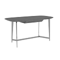 Modern Black Office Desk With Sleek Wooden Top And Metal Legs Design