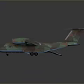 Camouflaged Space Transport Aircraft With Twin Engines Wings And Tail Design Features