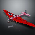 Red Passenger Aircraft Model With CCCP 86 Markings On Dark Surface Reflection 3d model