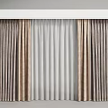 Modern Layered Curtain Design With Brown Beige White Velvet And Linen Fabric Panels