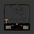 Black Red Suitcase Style Record Player With Open Case Red Turntable And Handle