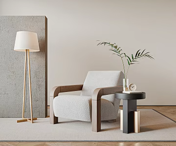Quiet single sofa leisure chair 3d model