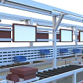 Industrial Electrical Control Box Assembly Line With Conveyor Belts And Workstations