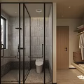 Modern Hotel Guest Room Interior With Large Windows Natural View Bathtub And Cozy Bed