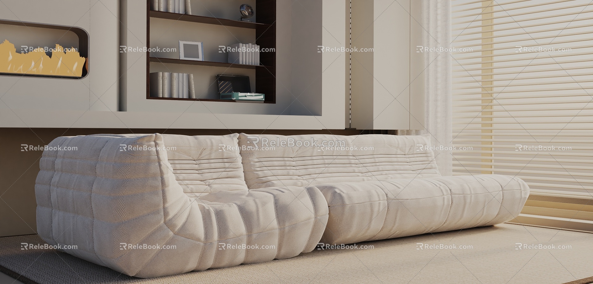 Three-seat sofa 3d model