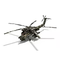 Military Attack Helicopter With Camouflage Paint And Rotor System And Weapon Equipment