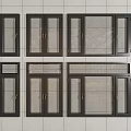 Various Window Styles With Black Frames And Glass Panel Designs 3d model