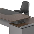 Modern Office Desk And Chair Set Design With Wooden Top And Metal Frame Structure