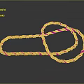 Decorative And Practical Orange Braided Rope With Intertwined Loops For Home Use 3d model
