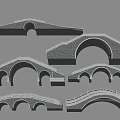 Landscape Arch Bridge Courtyard Bridge Stone Arch Bridge Landscape Stone Bridge Multi-Arch Bridge Modern Stone Bridge Stone Arch Bridge River Bridge 3d model
