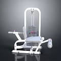 White Seated Fitness Equipment With Adjustable Seat Weight Stack And Pink Accents