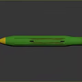Green Missile 3D Model With Yellow Tip And Rear Fins Design