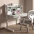 Leisure Chair With White Frame And Gray Cushion In Study Room Wooden Floor Window Blinds