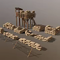 Durable Sports Equipment Including Sandbags Watchtower Wooden Frames And Springs For Training