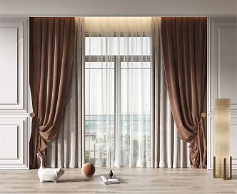 Modern Curtain Combination 3d model