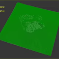 Snow Covered Central Terrain Surrounded by Lush Green Vegetation and River Like Textures