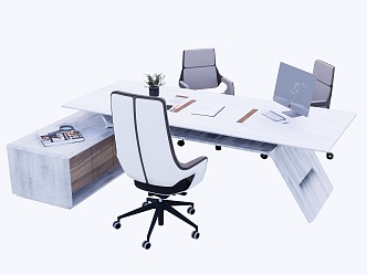 Modern Office Desk Boss Desk Computer Desk 3d model