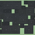 Chinese-style floor tile with word pattern 3d model