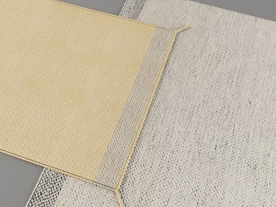 Beige Gray Woven Square Carpet With Textured Design For Modern Living Room Decor 3d model