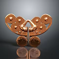 Shiny Copper Butterfly Shaped Household Item With Decorative Circular Dots And Smooth Design