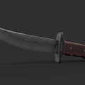 Tactical Knife With Sharp Metal Blade And Red Wooden Handle Design