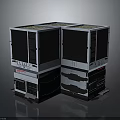 Modern Modular Furniture With Combinable Storage Units And Black White Panels On Wheels