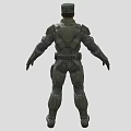 Game And Movie Character In Military Combat Armor With Green Cap And Tactical Gear