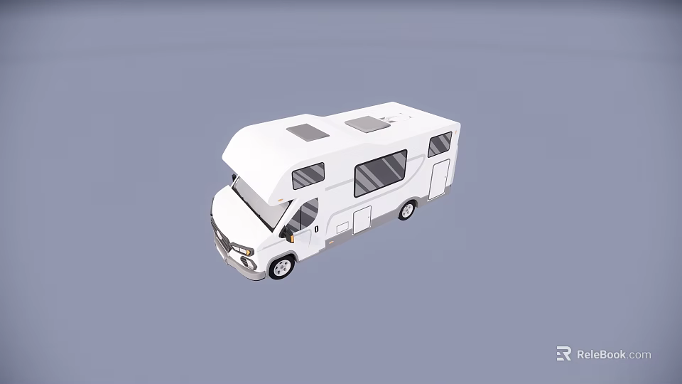 White RV Design With Large Windows And Spacious Interior For Travel 3d model 