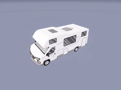 White RV Design With Large Windows And Spacious Interior For Travel 3d model