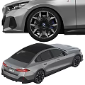 Silver BMW Cars Front And Rear Displays 3d model